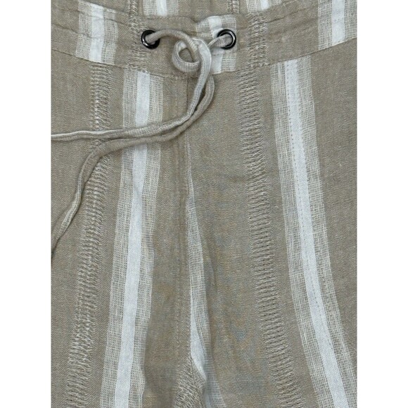 For Cynthia Boho Linen Pants XL P Wide Leg High Waist Beige Cream Petite Coastal - Picture 3 of 7